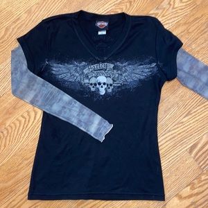 Harley Davidson mesh skull T-shirt